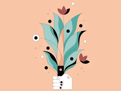 Appearance elegant eye flowers hand illustration knife leaves plant illustration plants