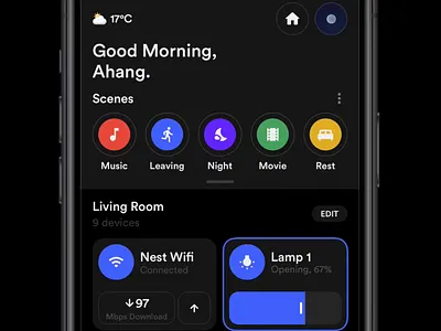 Redesign Smart Home Scenes Animation animation app application behance concept dark design home home page homepage layout platform redesign redesign concept scene scenes sketch smart smarthome ui