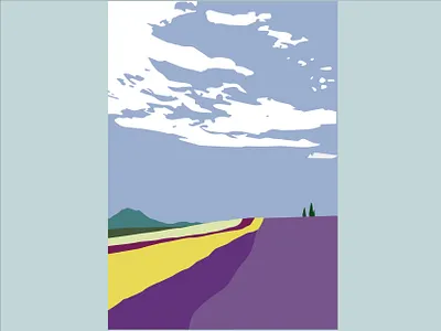 "Flower field" art colorful design field flat flower graphics illustration illustrator landscape minimal nature vector