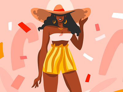 Wicker hat abstract adobe draw art cartoon digital digital art digital illustration girl illustration illustrations ipad pro people people illustration procreate summer vector vector art