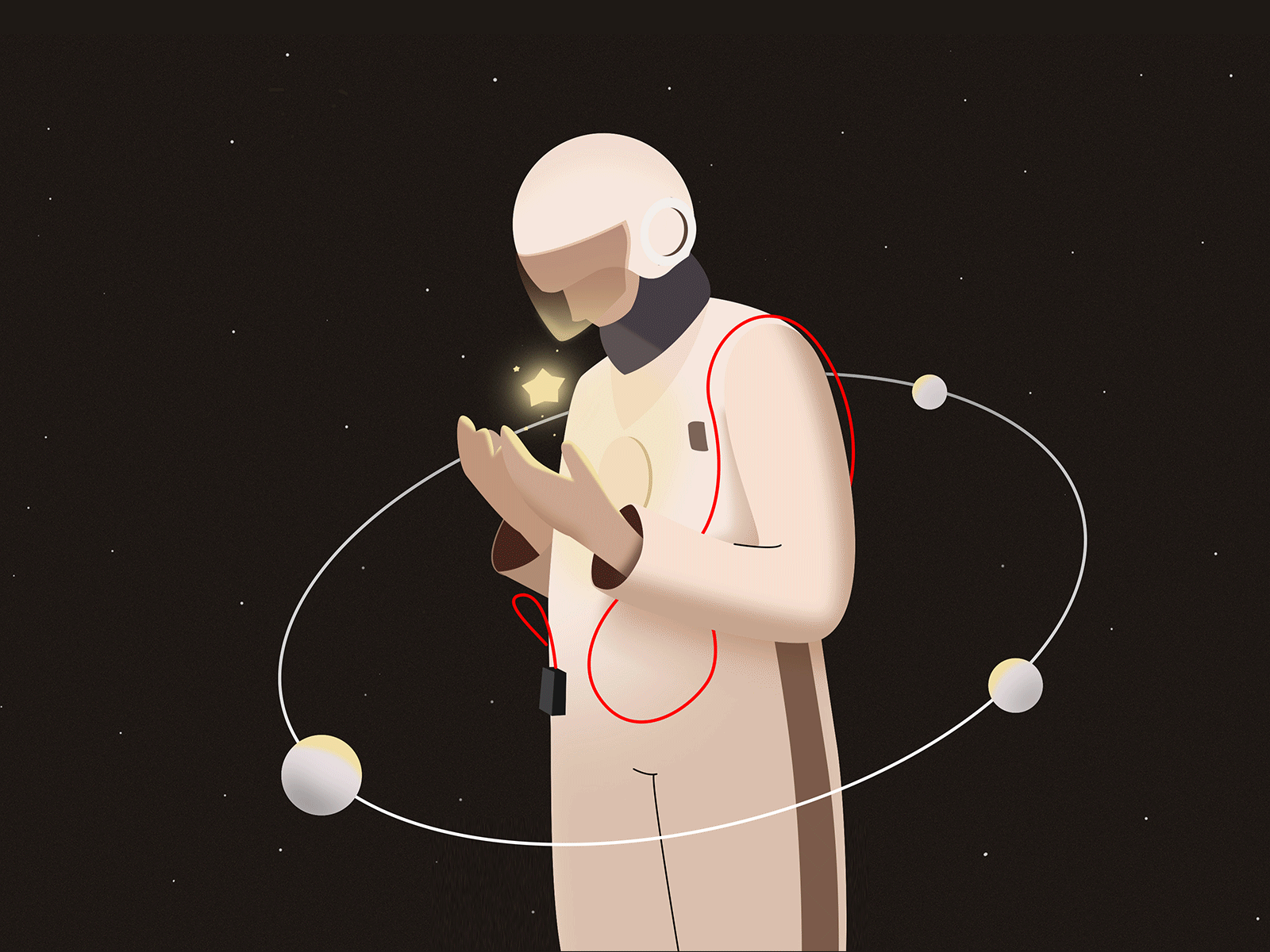 Good night to the world design gif illustration illustrator man night space ui universe