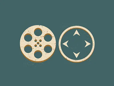 Film Reel and Compass Art Element adobe illustrator branding compass distressed film reel graphic design icon identity identity designer illustration logo logomark videography
