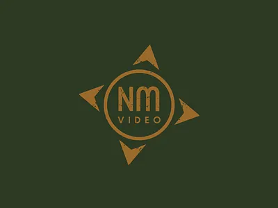 N. Mullins Video Monogram Icon branding compass distressed graphic design identity logo monogram monogram letter mark monogram logo typography vector video videography