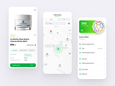 Pharmacy android app app design design flutter ios map mobile mobile app mobile design mobile ui online pharmacy product profile shop store tabs ui ux