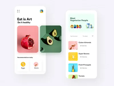 Healthy Food app app ui cards cards ui design food food app health health app healthy mobile peoples uiux ux