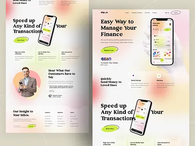 Finance Management Landing Page bank banking budgeting finance financial web fintec home page landing page manage finance money pay paymennt savings transaction transfer money ui wallet web web design website