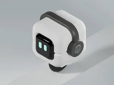 Tiny Bot - 3D Illustration 3d 3d animation 3d illustration 3d render animation bot character design cinema 4d clean cute cute robot headphone isometric motion motion graphics moving redshift render robot screen wheel
