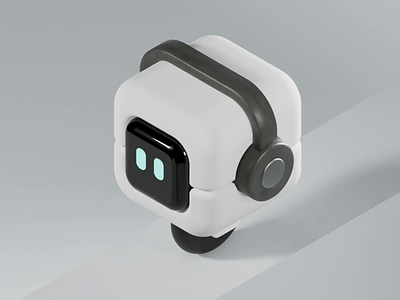 Tiny Bot - 3D Illustration 3d 3d animation 3d illustration 3d render animation bot character design cinema 4d clean cute cute robot headphone isometric motion motion graphics moving redshift render robot screen wheel