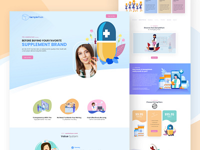 Sample Pack landing page agency branding cbd cbd page design cbd web design creativepeoples debut shot design development agency ecommerce design landign page medicine medicine landing page minimal pill product product design product landing page ui ux