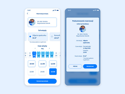 Dental care – booking a visit app app design dental dental care dental clinic dentist design flat design mobile app mobile design ui