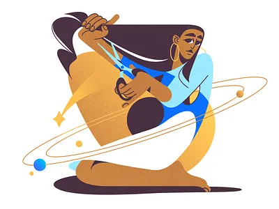 Melancholy asteroid collapsar girl haircut illustration melancholy planetary system