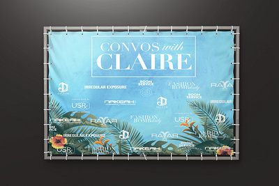 Convos with Claire // Step & Repeat banner banner design design event branding fashion bomb daily step and repeat