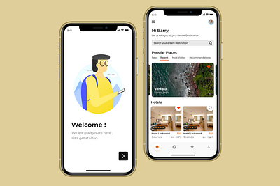 Travel app design ui vector