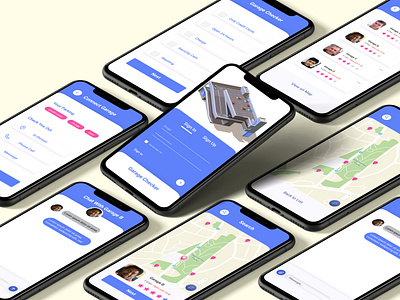 Find Garage Application application design ui ux xd