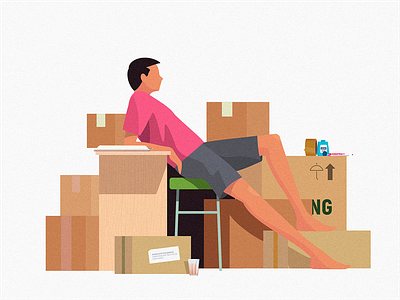 121 digital flatcolors illustraion minimalistic