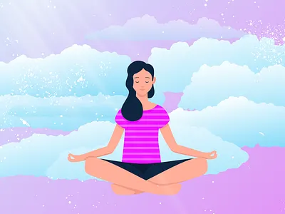 yoga <3 app calm design illustration logo poster ui vector