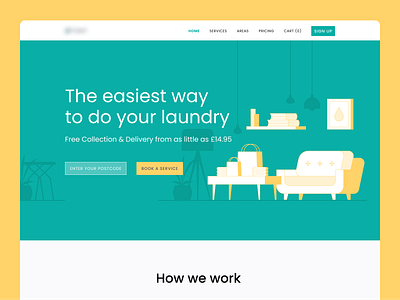 Laundry Website Design clothes design dry cleaning ecommerce illustration interface ironing landing page landing page ui laundry startup ui ui design uiux ux vector web website