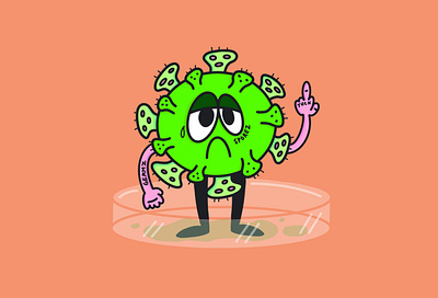 Covid bad boy adobe bitmap corona virus covid covid 19 design germ germs illustration illustrator pandemic petri dish procreate stay home vector