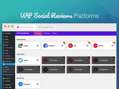 Free WordPress Plugin WP Social Reviews : Platforms design free plugin reviews social wordpress