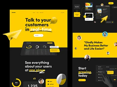 Gladly - Landing Page app chat chat app chatbot design homepage interface landing page landingpage marketing ui uidesign ux web website