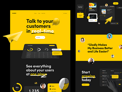 Gladly - Landing Page app chat chat app chatbot design homepage interface landing page landingpage marketing ui uidesign ux web website