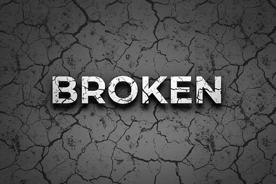 Broken effect broken broken text effect logo mockup style text text effect