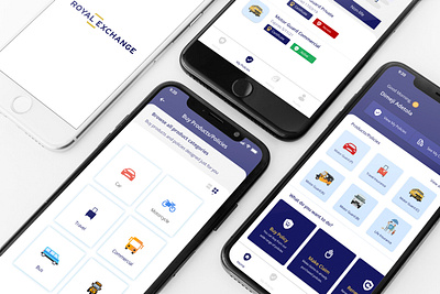 Royal Exchange Insurance App app claims design insurance insurance app insurance company insurance pensions life insurance minimalism mobile app design policy ui ui ux ux