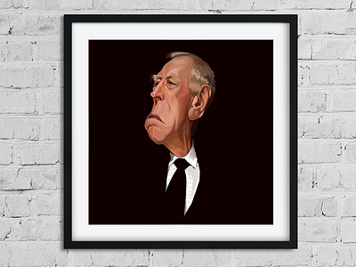 Max Von Sydow caricature digital painting illustration portrait