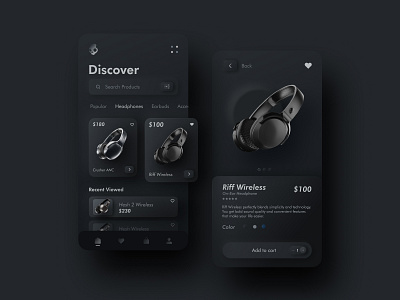 E- commerce Skullcandy mobile app | Skeumorph app design skeumorphism skeuomorph skullcandy ui ui design uidesign ux