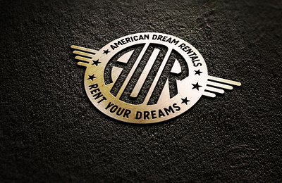 American dream Rentals Vintage Badge Logo Design branding flat illustration illustrator lettering logo logo design minimal retro badge vintage