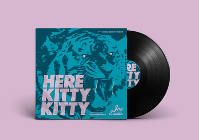 "Here Kitty Kitty" Single -- Tiger King Album Art album art branding drawing illustration joe exotic lp tiger king vector