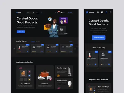 Greedy Goods - Landing Page clean ecommerce landing page minimal online shop shop ui web design