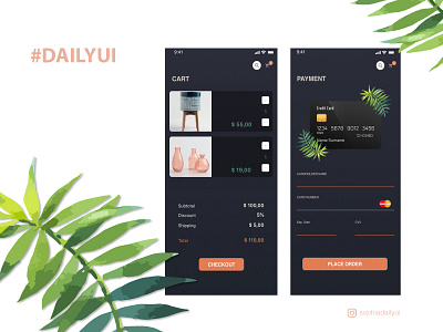 Updated DailyUI002 Credit Card Checkout app branding checkout checkout page dailyui dailyui 002 dailyuichallenge tropical ui visual design