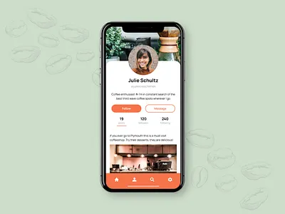 User Profile - DailyUI 006 app appdesign coffee dailyui dailyui006 design social app socialmedia ui