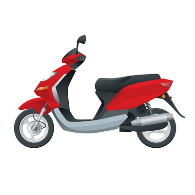 Trendy electric scooter, isolated on white background. bicycle bike delivery design e scooter electric flat icon illustration isolated modern moped moto motorbike motorcycle race scooter skateboard vector