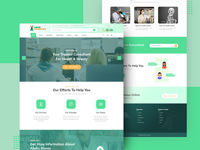 Abdin Pharmacies Web Design adobe xd design ui ux web website