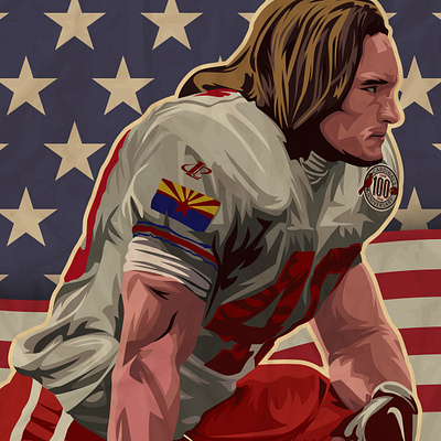 Pat Tillman • Arizona Cardinals america army cardinals football illustration national football league nfl pro sports sports united states united states of america usa usa flag vector