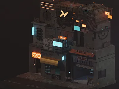 PBR Sci-fi Street Apartment 3d art 3d artist 3d environment 3d model 3d scene art challenge blender3d blender3dart buildings design environment art exterior design futuristic game art game ready gameart gameasset illustration sci fi scifi