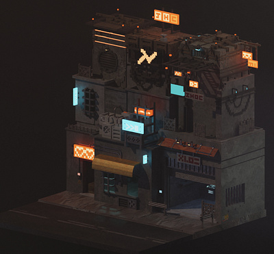 PBR Sci-fi Street Apartment 3d art 3d artist 3d environment 3d model 3d scene art challenge blender3d blender3dart buildings design environment art exterior design futuristic game art game ready gameart gameasset illustration sci fi scifi