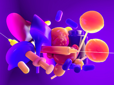 Danger 3d 3d render abstract c4d cinema4d colorful design light rendering subsurface scattering