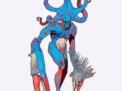 Leviathan character design creature drawing illustration monster