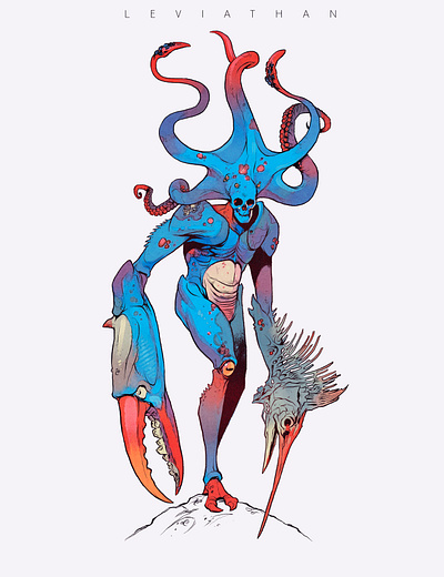 Leviathan character design creature drawing illustration monster