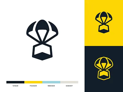 Supply Drop Logo box branding design icon identity illustration logo package parachute supply