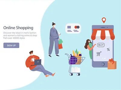 Online Shopping Coronavirus Epidemic coronavirus design flat illustration online shopping vector illustration webdesign