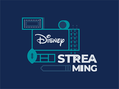 Disney Streaming design typography vector