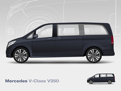 Mercedes V250 car illustration mercedes mercedes benz mercedes v v class v250 van vector vehicle