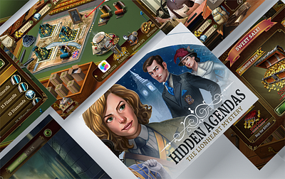 Hidden Agendas app design game art game ui ui ux