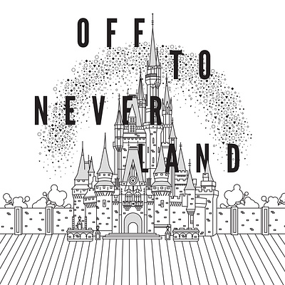 Off to Neverland apparel apparel design apparel graphics castle design disney graphic graphic tee illustration tshirt tshirt art vector