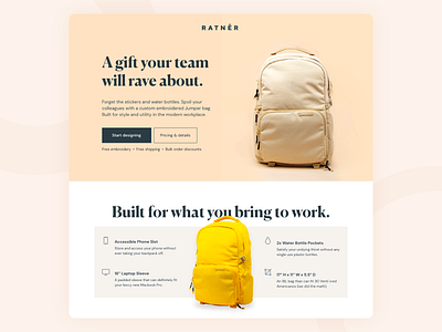 Backpack Landing Page backpack ecommerce ecommerce design landing page landing page design web design