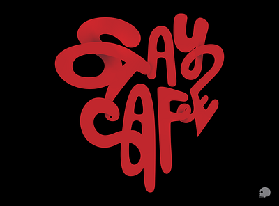 Stay Safe Heart 02 adobe illustrator design. graphicdesigner handlettering heart illustrator red stay safe typogaphy vector